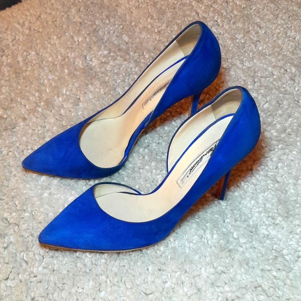 BRAIN ATWOOD BLUE Suede D Orsay Pumps Size 39.5 Euro - Picture 3 of 17